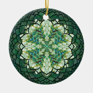Abstrakte grüne Efeumandala-Verzierung Keramik Ornament