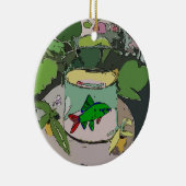 Abstrakte grüne Fische, Hinzufügen, Bearbeiten Keramik Ornament (Rechts)