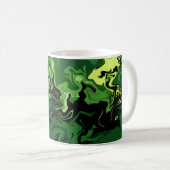 Abstrakte grüne Fließkunst Kaffeetasse (VorderseiteRechts)