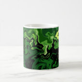 Abstrakte grüne Fließkunst Kaffeetasse (Mittel)