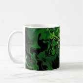 Abstrakte grüne Fließkunst Kaffeetasse (Links)