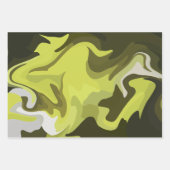 Abstrakte grüne Fluid-Kunst mit dunklen Akzenten Geschenkpapier Set (Vorderseite 3)