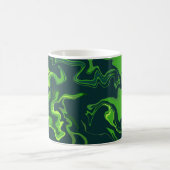 Abstrakte grüne Flüssigkeitswirbel Kaffeetasse (Mittel)