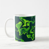 Abstrakte grüne Flüssigkeitswirbel Kaffeetasse (Links)