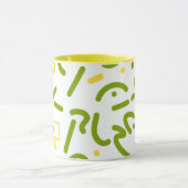 Abstrakte grüne gelbe Linien  Tasse (Zentrum)
