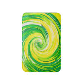 Abstrakte grüne gelbe Spiralkunst Badematte (Vorderseite Vertikal)