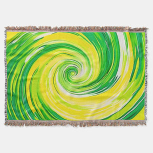 Abstrakte grüne gelbe Spiralkunst Decke