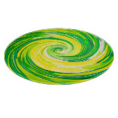 Abstrakte grüne gelbe Spiralkunst Schneidebrett (Ecke)