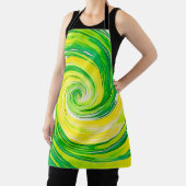 Abstrakte grüne gelbe Spiralkunst Schürze (InSitu)