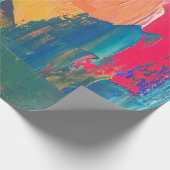 Abstrakte, grüne, gelbe und rote Malerei Geschenkpapier (Ecke)