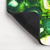 Abstrakte grüne Geode, grüner Edelstein Mousepad (Ecke)