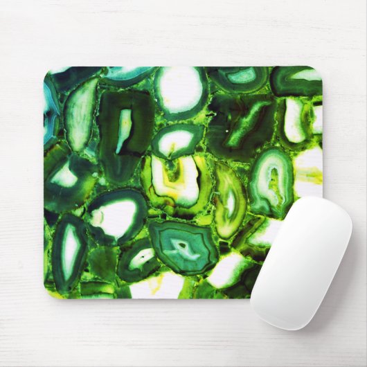 Abstrakte grüne Geode, grüner Edelstein Mousepad (Mit Mouse)