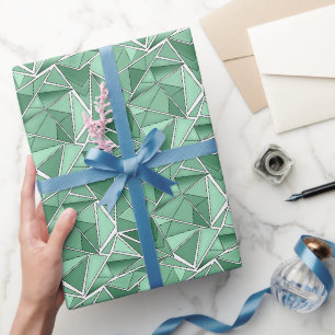 Abstrakte grüne geometrische Form Geschenkpapier
