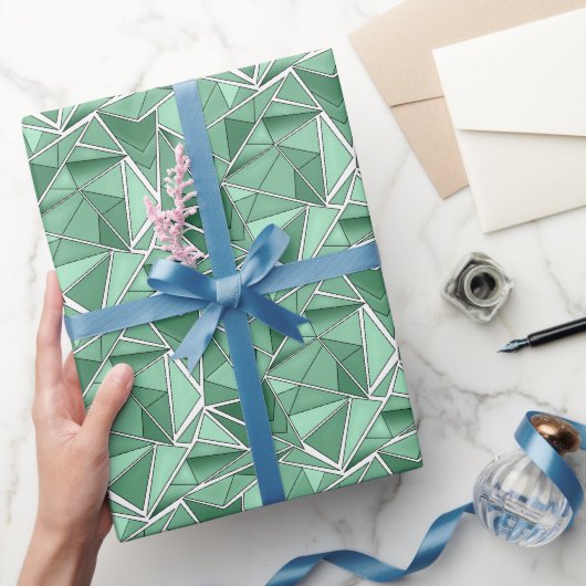 Abstrakte grüne geometrische Form  Geschenkpapier (Schenken)