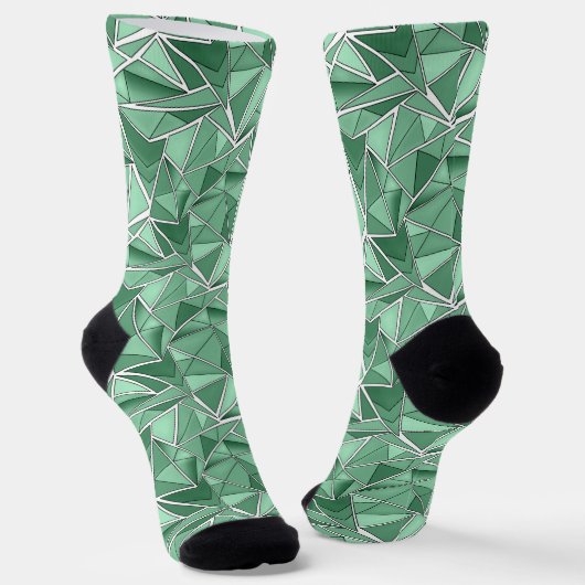 Abstrakte grüne geometrische Formen Socken (Gewinkelt)