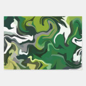 Abstrakte grüne Harmonie mit flüssigen Mustern Geschenkpapier Set (Vorderseite 2)