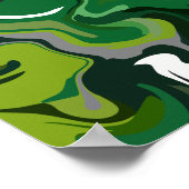 Abstrakte grüne Harmonie mit flüssigen Mustern Poster (Ecke)