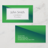 Abstrakte grüne Klempner-Geschäfts-Karte Visitenkarte (Vorne/Hinten)
