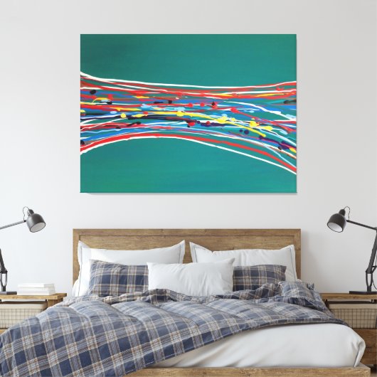 Abstrakte Grüne Kunst Moderne Leinwanddruck (Insitu (Schlafzimmer))
