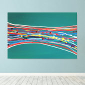 Abstrakte Grüne Kunst Moderne Leinwanddruck (Insitu (Holzboden))