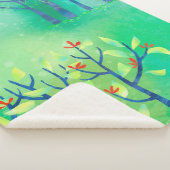 Abstrakte Grüne Landschaft Kunst Sherpadecke (3/4)