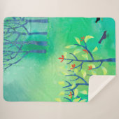 Abstrakte Grüne Landschaft Kunst Sherpadecke (Vorderseite (Horizontal))