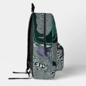 —Abstrakte Grüne Marmorskulptur Bedruckter Rucksack (Links)