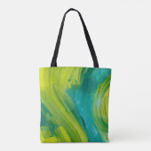 Abstrakte grüne Pinselstrich-Tasche – Moderne Kuns Tasche (Rückseite)
