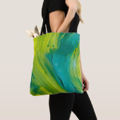 Abstrakte grüne Pinselstrich-Tasche – Moderne Kuns Tasche (Von Nahem)