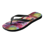 Abstrakte grüne, rote Tapete Badesandalen (Schrägansicht)