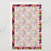 Abstrakte grüne, rote Tapete Briefpapier (Vorne/Hinten)