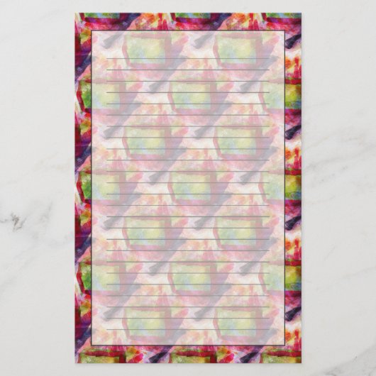 Abstrakte grüne, rote Tapete Briefpapier (Vorderseite)