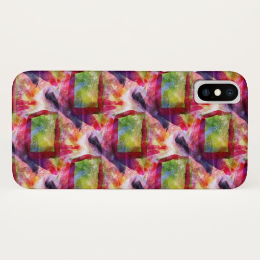 Abstrakte grüne, rote Tapete Case-Mate iPhone Hülle (Rückseite (Horizontal))