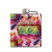 Abstrakte grüne, rote Tapete Flachmann (Rückseite)