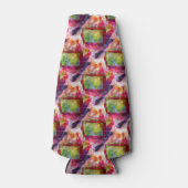 Abstrakte grüne, rote Tapete Flaschenkühler (Vorderseite)