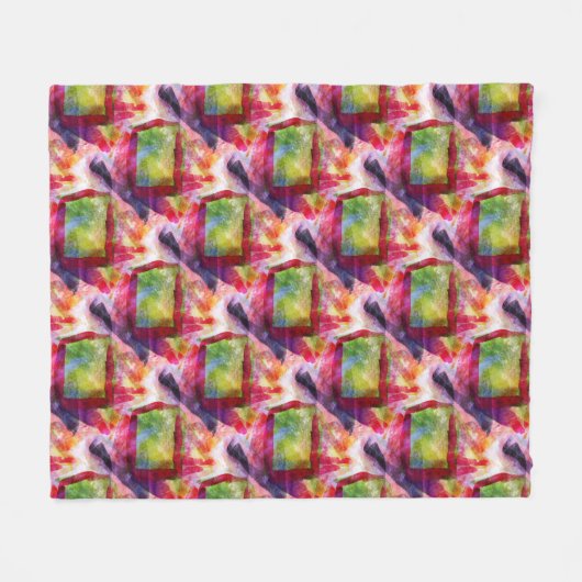 Abstrakte grüne, rote Tapete Fleecedecke (Vorderseite (Horizontal))