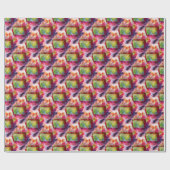 Abstrakte grüne, rote Tapete Geschenkpapier (Flach)