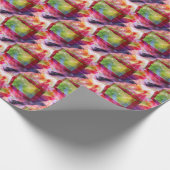 Abstrakte grüne, rote Tapete Geschenkpapier (Ecke)