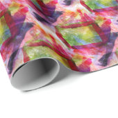 Abstrakte grüne, rote Tapete Geschenkpapier (Rolleneckpunkt)