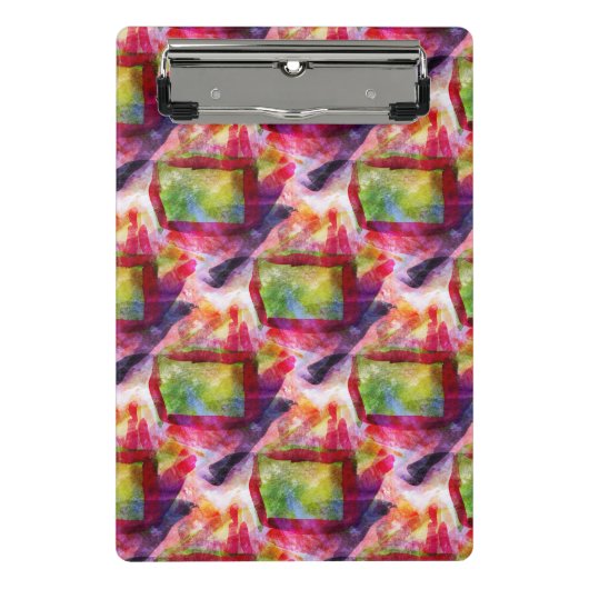 Abstrakte grüne, rote Tapete Mini Klemmbrett (Vorderseite)