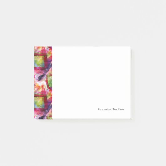 Abstrakte grüne, rote Tapete Post-it Klebezettel (Vorderseite)