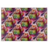 Abstrakte grüne, rote Tapete Schneidebrett (Vorderseite)