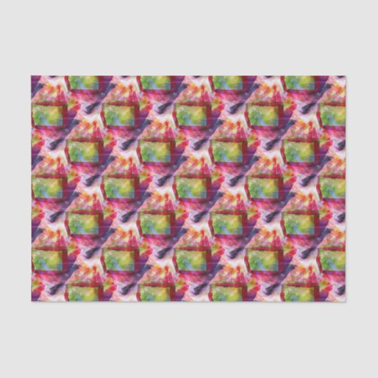 Abstrakte grüne, rote Tapete Seidenpapier (Vorderseite)