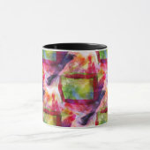 Abstrakte grüne, rote Tapete Tasse (Zentrum)