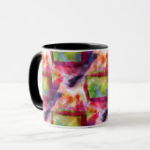 Abstrakte grüne, rote Tapete Tasse (Vorderseite Links)