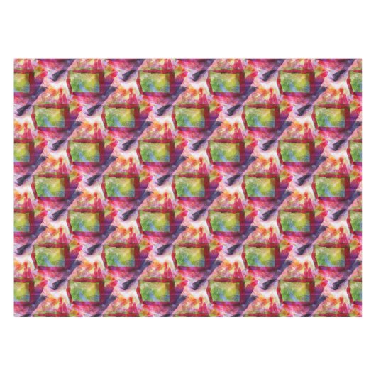 Abstrakte grüne, rote Tapete Tischdecke (Vorderseite (Horizontal))