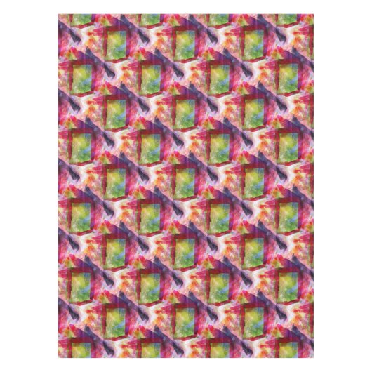 Abstrakte grüne, rote Tapete Tischdecke (Vorderseite)