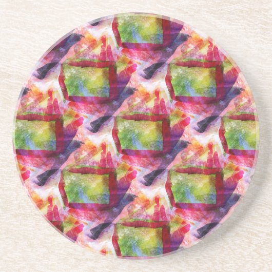 Abstrakte grüne, rote Tapete Untersetzer (Vorne)