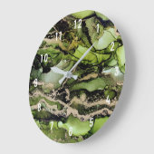 Abstrakte grüne Schwarze Gold Kunst Große Uhr (Winkel)