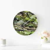 Abstrakte grüne Schwarze Gold Kunst Große Uhr (Zuhause)